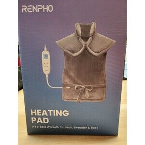 RENPHO Wearable Heating Pad - Neck Shoulder Back Pain Relief 24x37 Gray Open Box